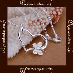 Collier Coeur & Papillon